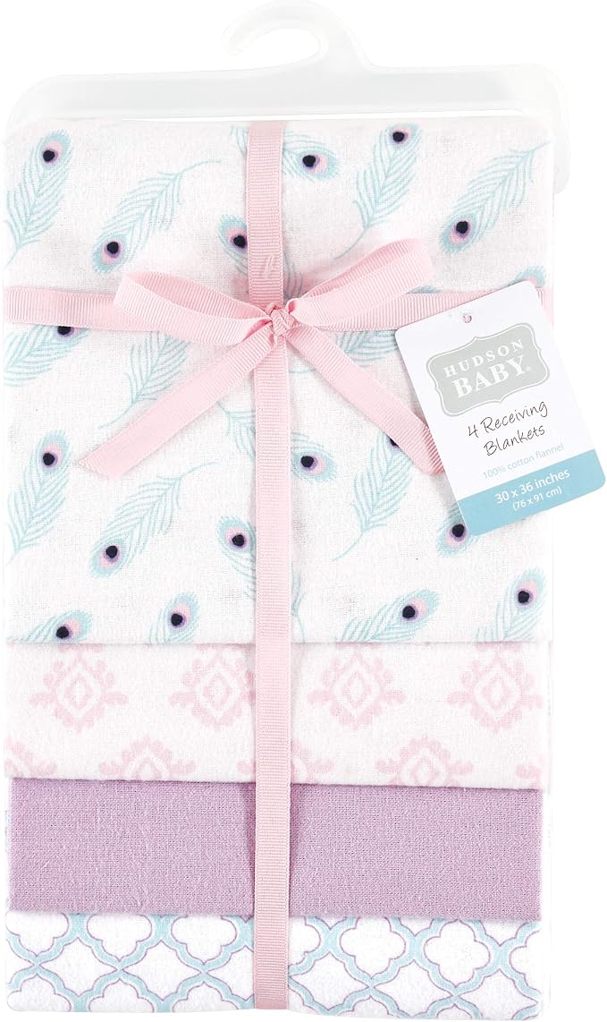 Hudson Baby Unisex Baby Cotton Flannel Receiving Blankets, One Size - Image 2