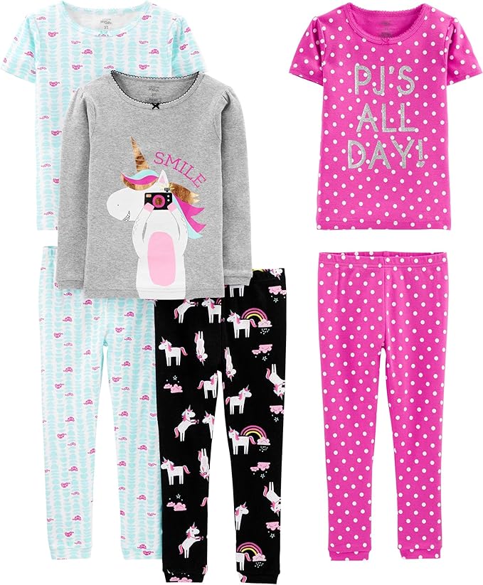 Simple Joys by Carter's Girls 6-piece Snug Fit Cotton Pajama Set by SimpleJoysbyCarters
