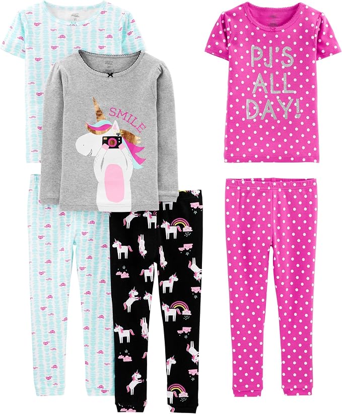 Simple Joys by Carter's Girls 6-piece Snug Fit Cotton Pajama Set by SimpleJoysbyCarters