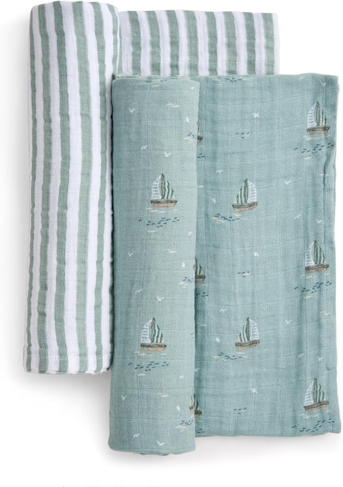 aden + anais Boutique Organic Cotton Muslin Swaddle 2 Pack, Breathable Baby - Image 3