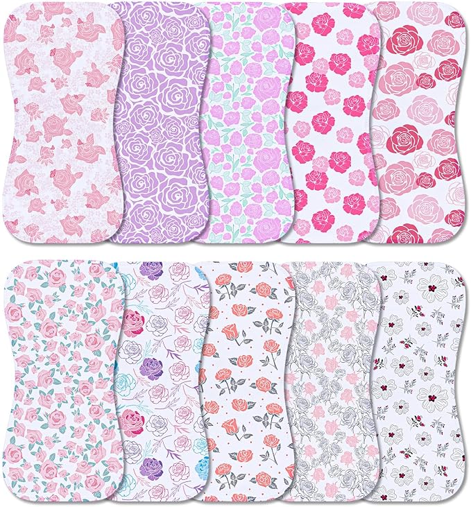 10-Pack Burp Cloths for Baby Boys and Girls by Benoxine