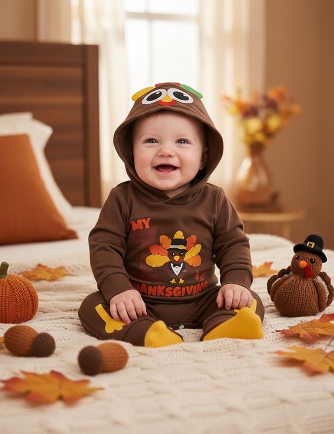 Fommy Newborn Baby Boy Clothes Plaid Letter Print Long Sleeve Hoodies + Long - Image 3
