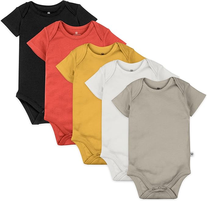 HonestBaby 5-pack Short Sleeve Bodysuits One-piece 100% Organic Cotton by HonestBaby