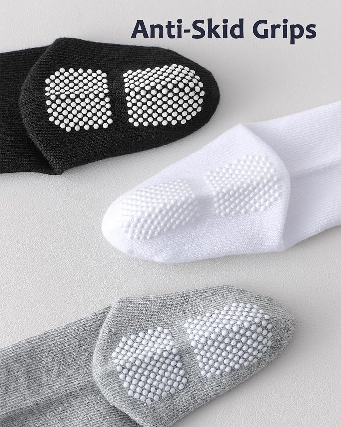 Baby Knee High Socks Toddler Seamless Cotton Non Slip Long Socks 3/5 Pairs - Image 5