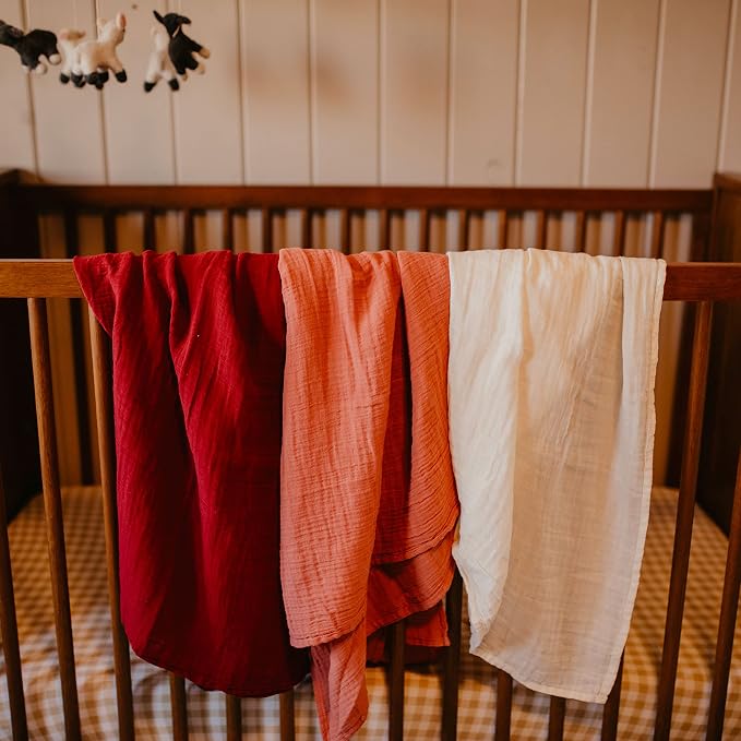 Parker Baby Co. Soft Muslin Baby Swaddle Blankets, 3 Pack - Image 6
