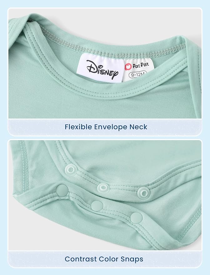 Disney Baby Viscose Made from Bamboo 3-Pack Bodysuits Set Newborn to Infant - Image 4