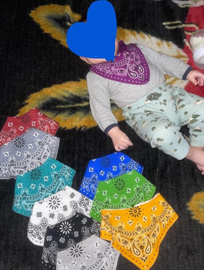 10 Pack Baby Triangle Bandana Bibs - Image 8