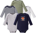 Hudson Baby baby-boys Cotton Long-sleeve Bodysuits 5-pack by HudsonBaby
