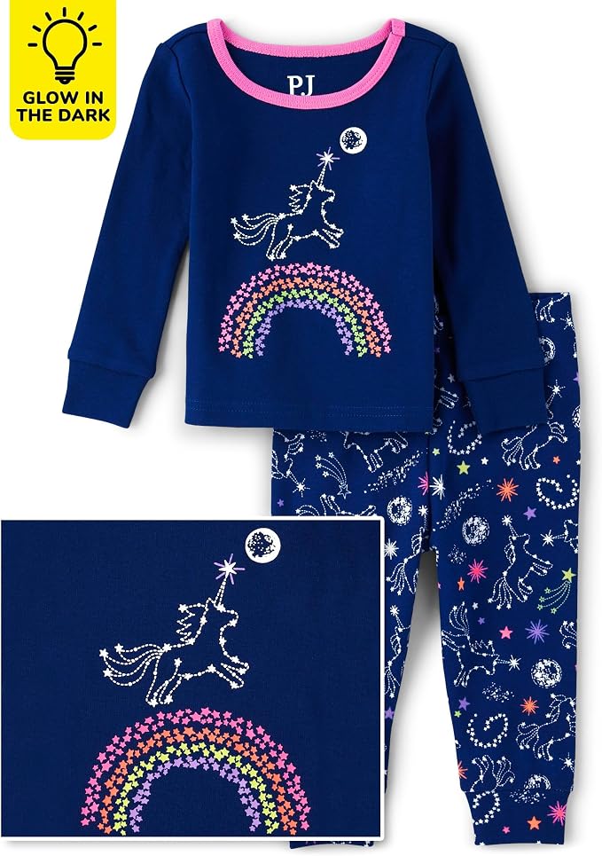 The Children's Place baby-girls And Toddler Long Sleeve Top and Pants Snug Fit - Image 5