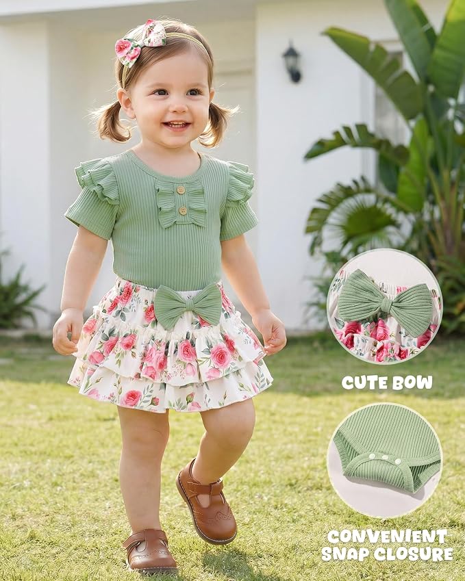 HONGTEYA Baby Girl Clothes Set Newborn Infant Summer Outfits - Image 2