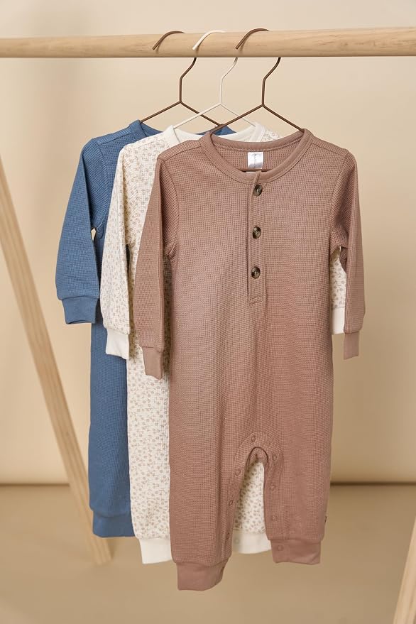 Modern Moments by Gerber Baby Henley Waffle Knit Romper - Image 4