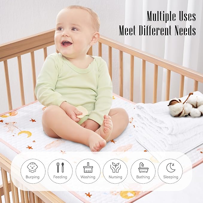 12 Pack Muslin Burp Cloths - Image 4