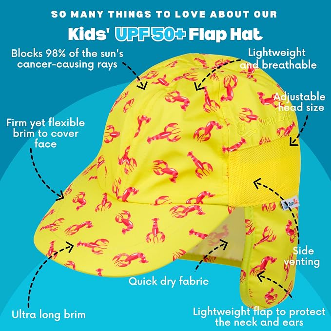 SwimZip Sun Hat with Neck Flap | UPF 50+ Protection - Image 2