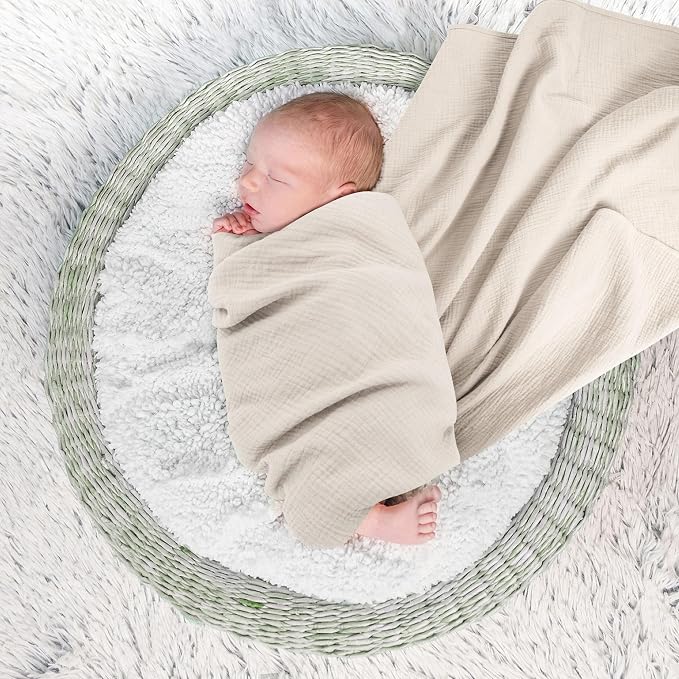 Susurration Muslin Receiving Blanket, 100% Cotton Swaddle Blankets - Image 4