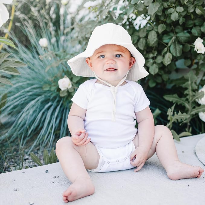 Konssy 2-Pack Muslin Baby Girl Sun Hats - Image 2