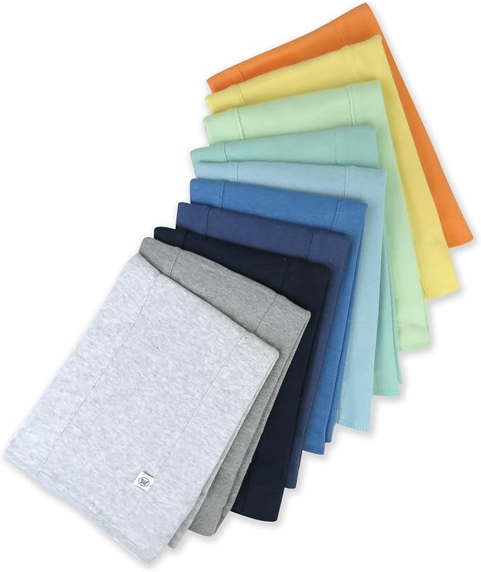 HonestBaby Organic Cotton Knit Burp Cloths Multipack, One Size by HonestBaby