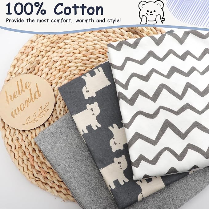 DRESHOW BQUBO Cotton Baby Swaddle Hat Set Newborn Infant Receiving Blankets - Image 4