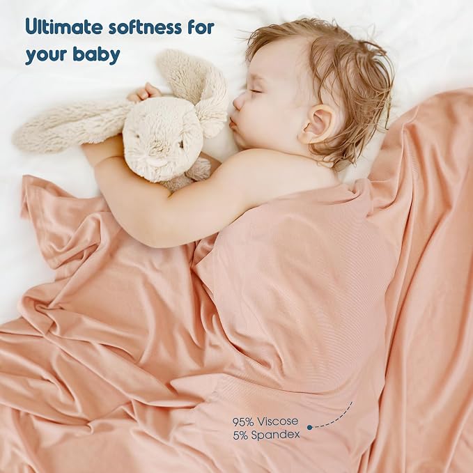 Newborn Swaddle Blanket, Ultra Soft Stretchy Jersey Knit Receiving Blankets 2 - Image 4