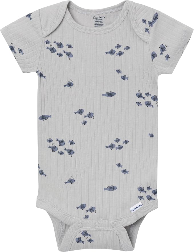 4-Pack Baby Boys Dino Blues Short Sleeve Onesies® Bodysuits - Image 3