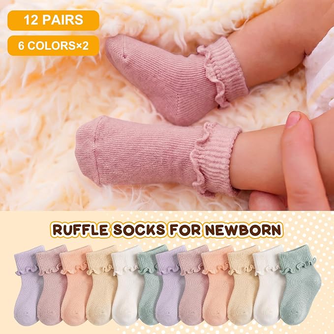 Toulite 12 Pair Preemie Newborn Baby Socks - Image 4