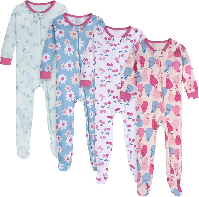 Onesies Brand Baby Girls 4-Pack Footed Pajamas by OnesiesBrand