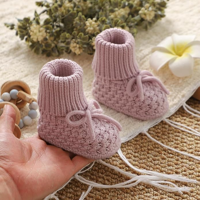 Newborn Shoes Knitted Baby Booties Infant Boys Girls First Walkers | Handmade - Image 2