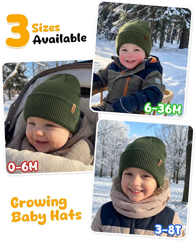 Baby Beanie Toddler Infant Winter Hats Knit Warm Caps - Image 6