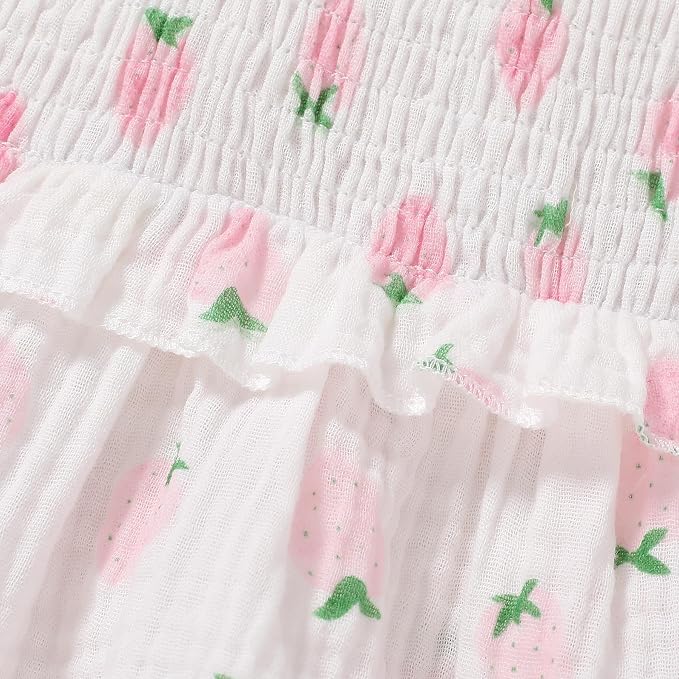 YOUNGER TREE Baby Girl Clothes Ruffle Romper Boho Dress Summer Cake Smash - Image 4