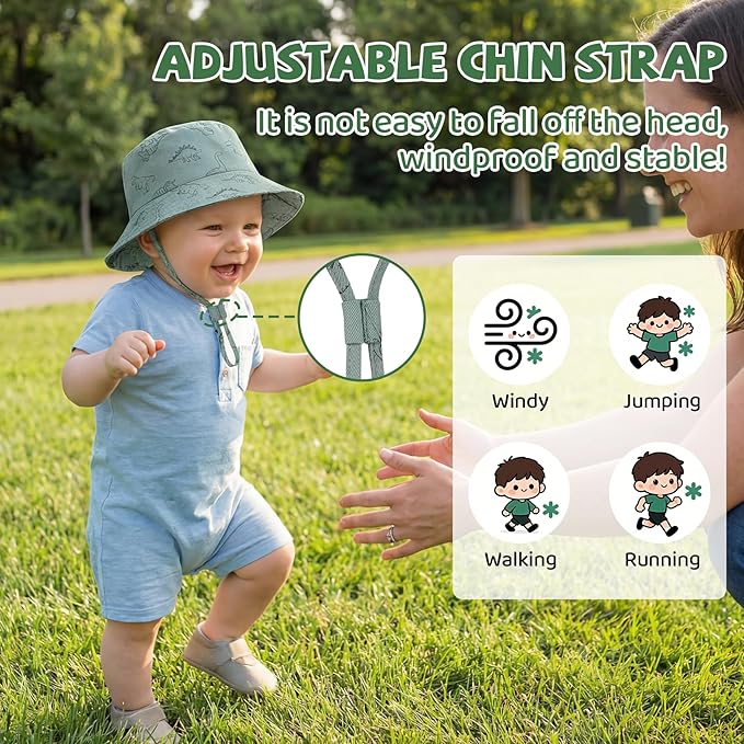 Durio Baby Sun Hat UPF50+ Wide Brim Bucket Hats - Image 3
