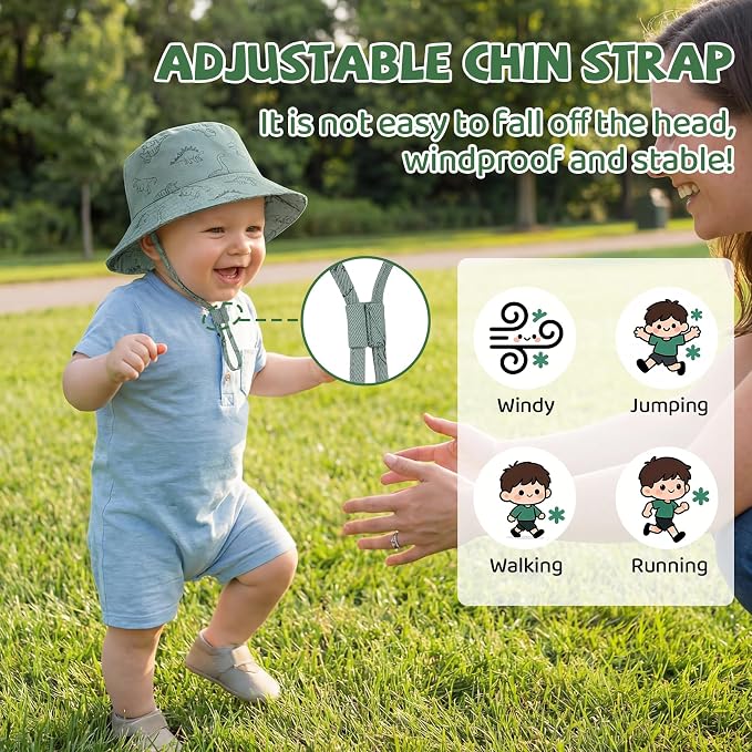 Durio Baby Sun Hat UPF50+ Wide Brim Bucket Hats - Image 3