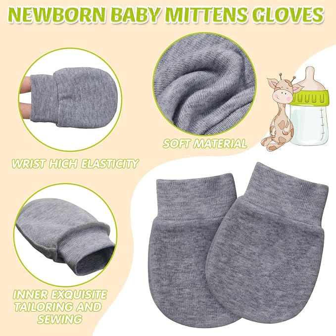 Geyoga 6 Pairs Baby Mittens Newborn No Scratch Gloves Infant | Anti Scratch - Image 2