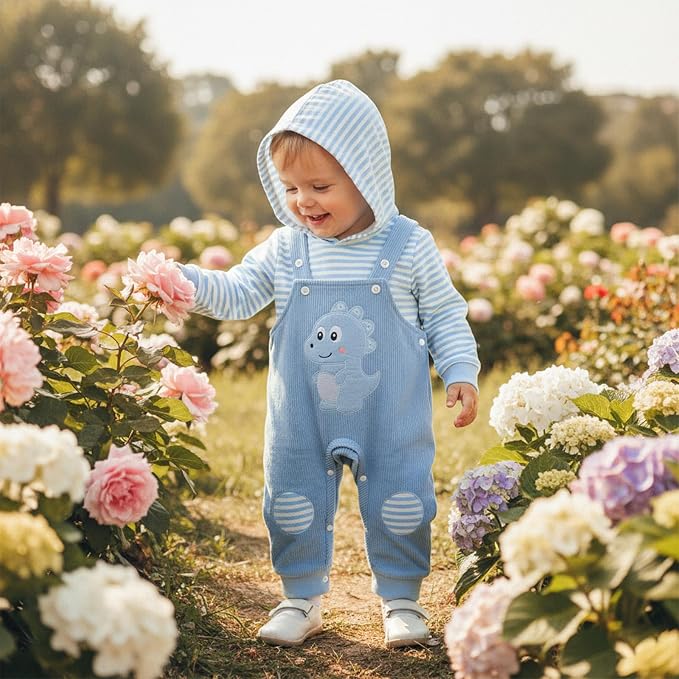 Infant Baby Boy Fall Winter Clothes Outfit Hooded Long Sweatshirt Pant Set - Image 2