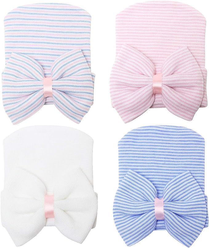 Sarfel Newborn Hats for Girls Hospital Hat Baby Girl Bows and Headbands Infant by Sarfel