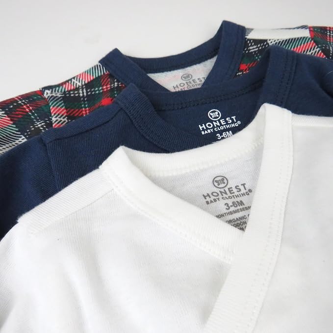 HonestBaby Baby 3-pack Long Sleeve Side-snap Kimono Bodysuits Organic Cotton - Image 4