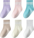 Toddler Non-Slip Socks Unisex Baby Grip Stripe Crew Cotton Socks | Seamless by AniKigu