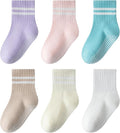 Toddler Non-Slip Socks Unisex Baby Grip Stripe Crew Cotton Socks | Seamless by AniKigu
