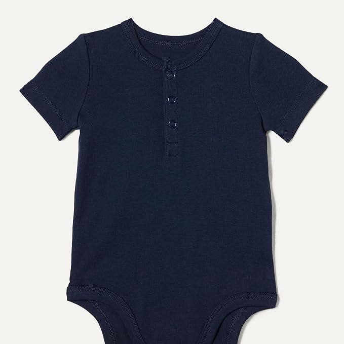 Amazon Essentials Unisex Babies' Short Sleeve Henley Bodysuit - Image 4