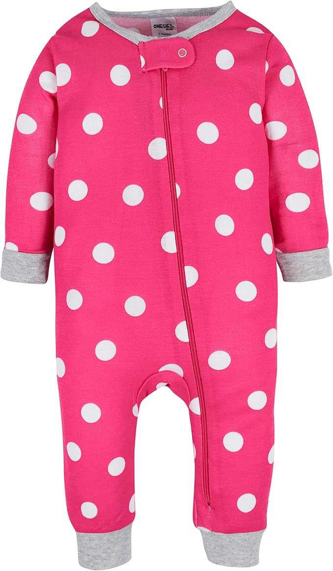 Onesies Brand Baby Girls 3-Pack Snug Fit One Piece Cotton Pajamas - Image 3