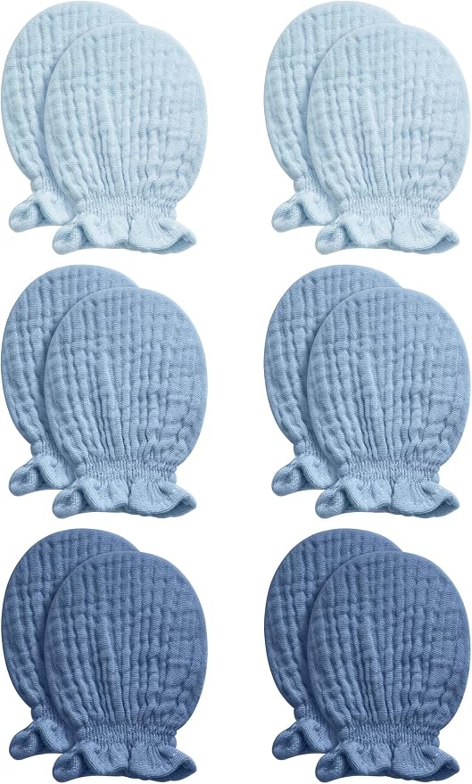 Pro Goleem Muslin Baby Mittens for Newborn, 100% Cotton No Scratch Soft by ProGoleem
