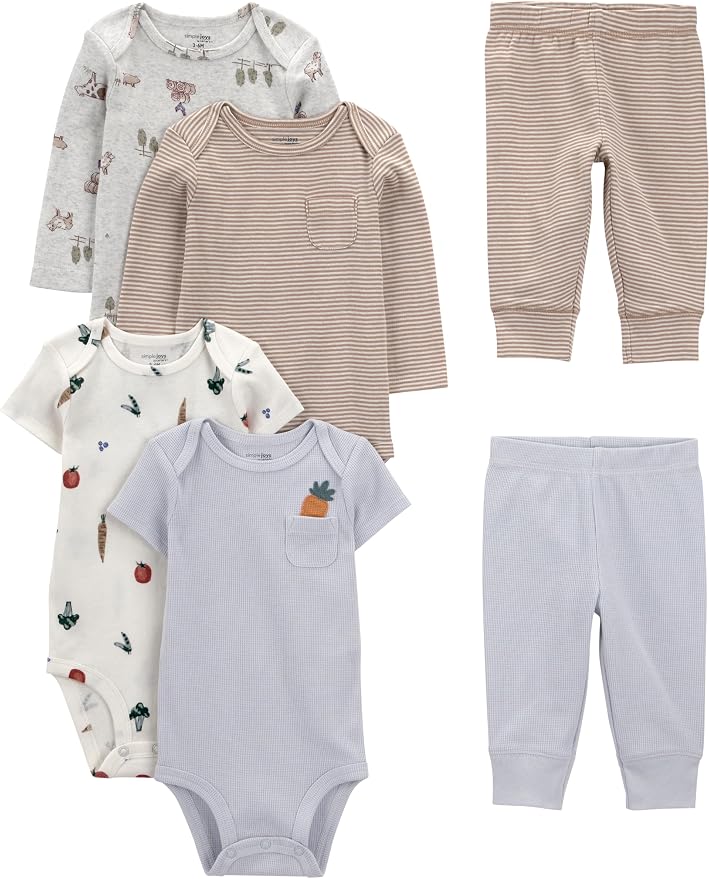 Simple Joys by Carter's Baby 6-piece Bodysuits and Pants Set by SimpleJoysbyCarters