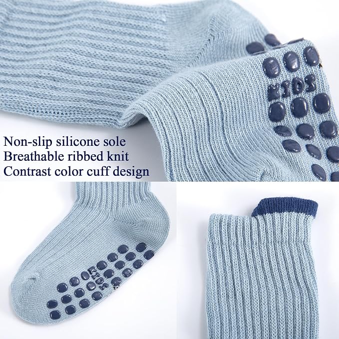 8 Pairs Baby Toddler Socks Non-Slip Grip Socks - Image 6