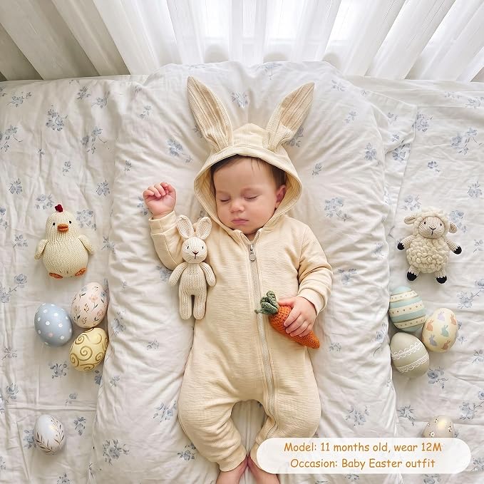 Simplee kids Baby Bunny Outfits Romper, Zipper Up - Image 6