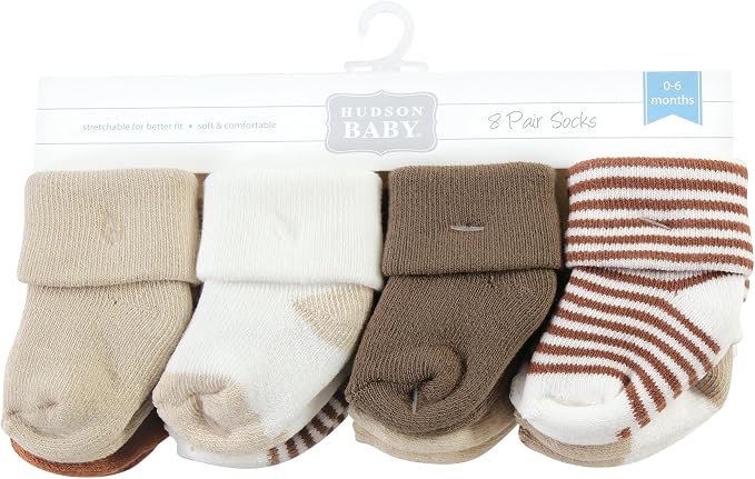 Hudson Baby Baby 8-pack Cotton Rich Newborn and Terry Socks - Image 2
