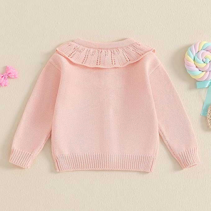Baby Girl Cardigan Long Sleeve Button Up Sweater Toddler Girl Fall Outfits - Image 5