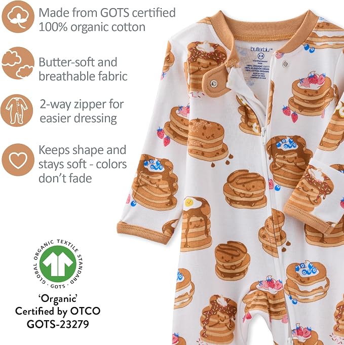 Butterblu Scout Sleep & Play 100% Organic Cotton Footed Zip Front PJs | GOTS - Image 6