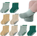 8 Pairs Baby Toddler Socks Non-Slip Grip Socks by QHANSHIEE