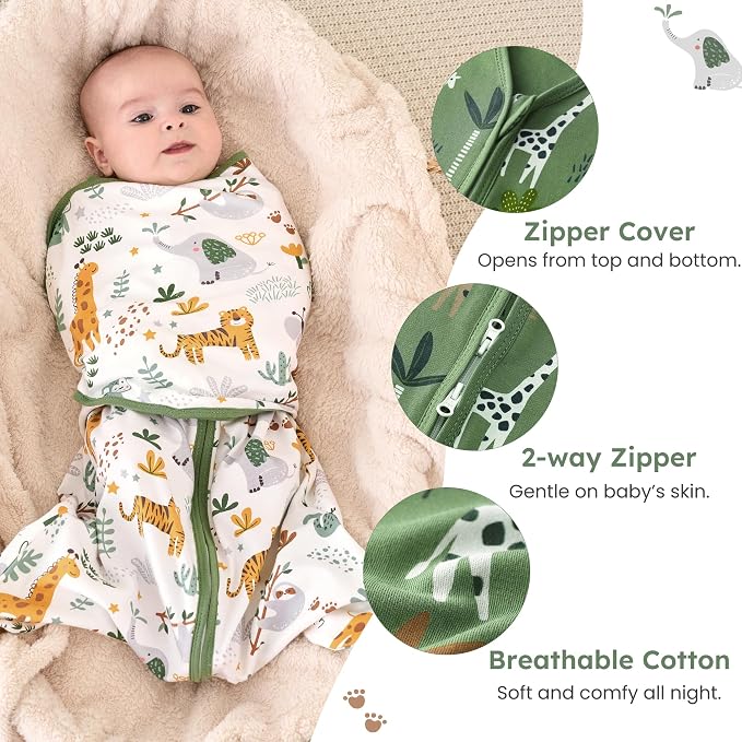 Baby Swaddle Sleep Sack 3-6 Months, Cotton Swaddles - Image 3