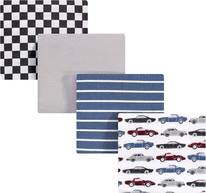 Hudson Baby Unisex Baby Cotton Flannel Receiving Blankets, Vintage Cars by HudsonBaby