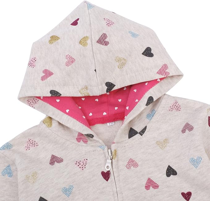 Baby Girl Zip-up Jacket Rainbow Unicorn Cotton Hoodie Sweatshirt Toddler Fall - Image 2