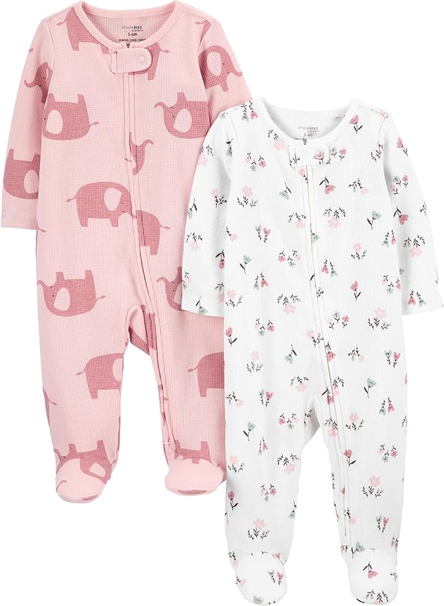 Simple Joys by Carter's Baby Girls' 2-way Zip Thermal Footed Sleep and Play by SimpleJoysbyCarters
